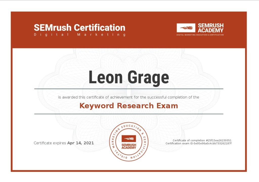 SEMrush Keyword Research Exam